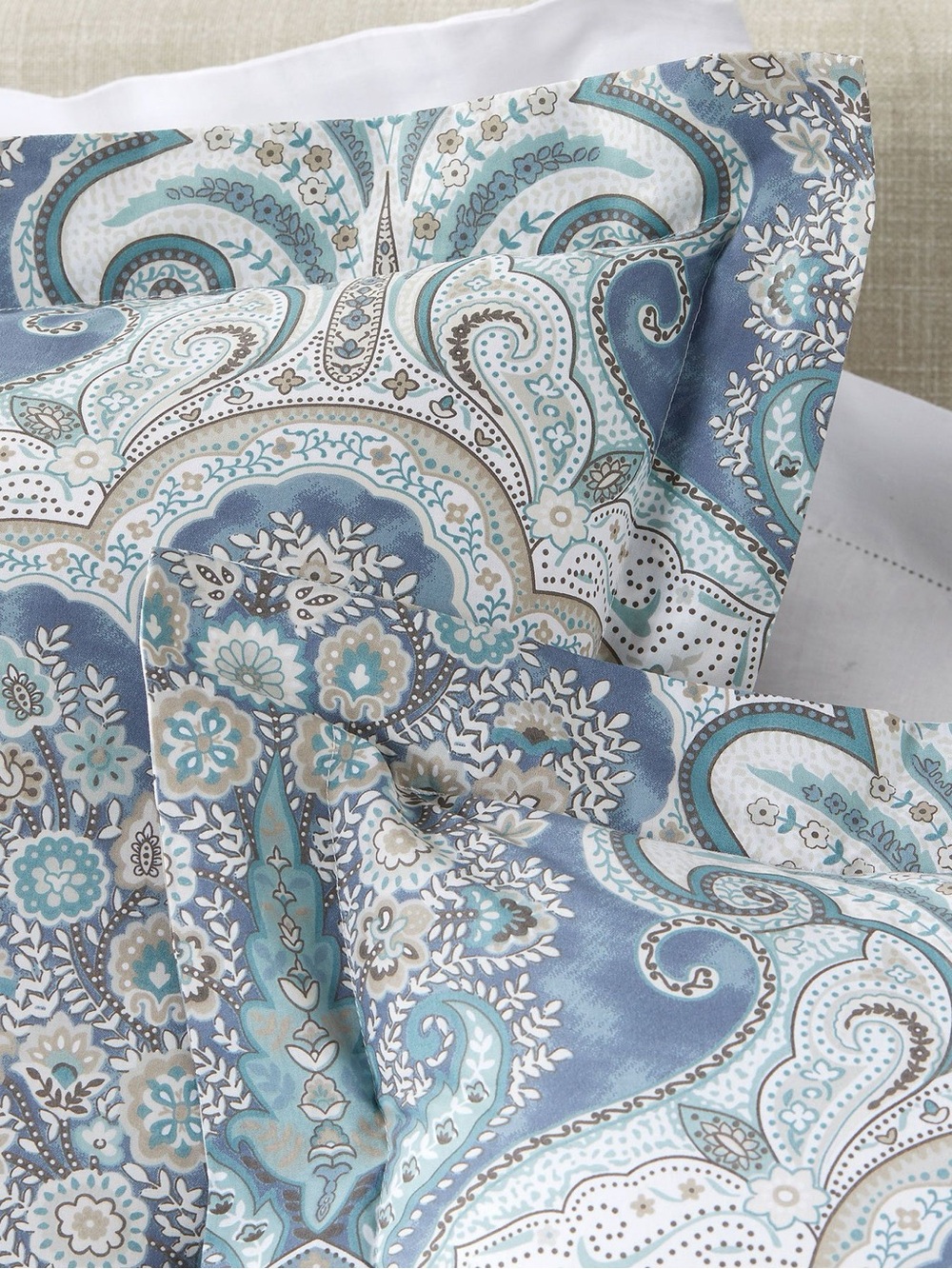 Pottery Barn Jordana Paisley Percale Euro Shams Set of 2